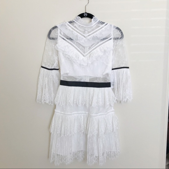 Self-Portrait Fine Lace Mini Dress - Picture 2 of 5